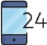 mobile phone icon with "24"