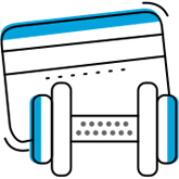 graphic of a credit card and dumb bell weight