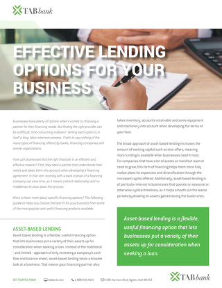 Effective lending options for your business.