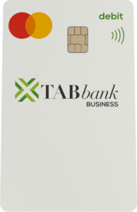 Business Checking Account - photograph of TAB Bank business debit card