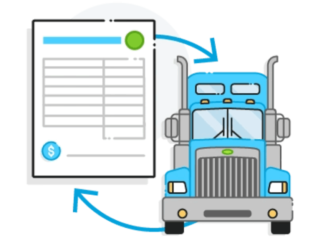 Equipment Financing - truck with invoice graphic